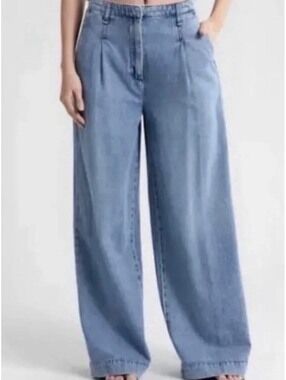Rag & Bone Aurora Pleated Wide Leg Trouser — Winwood Wash Size 27